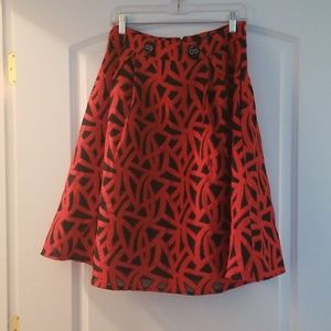 Navy Blue and Orange Nautical Skirt